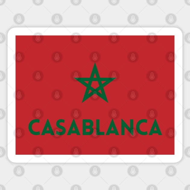 Casablanca City in Moroccan Flag Sticker by aybe7elf